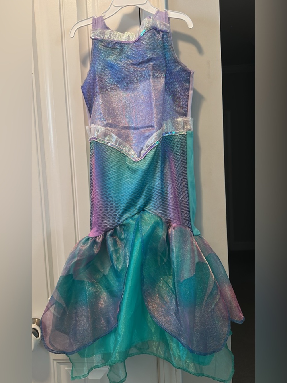 Girls Iridescent Mermaid Costume Dress - Teal Purple